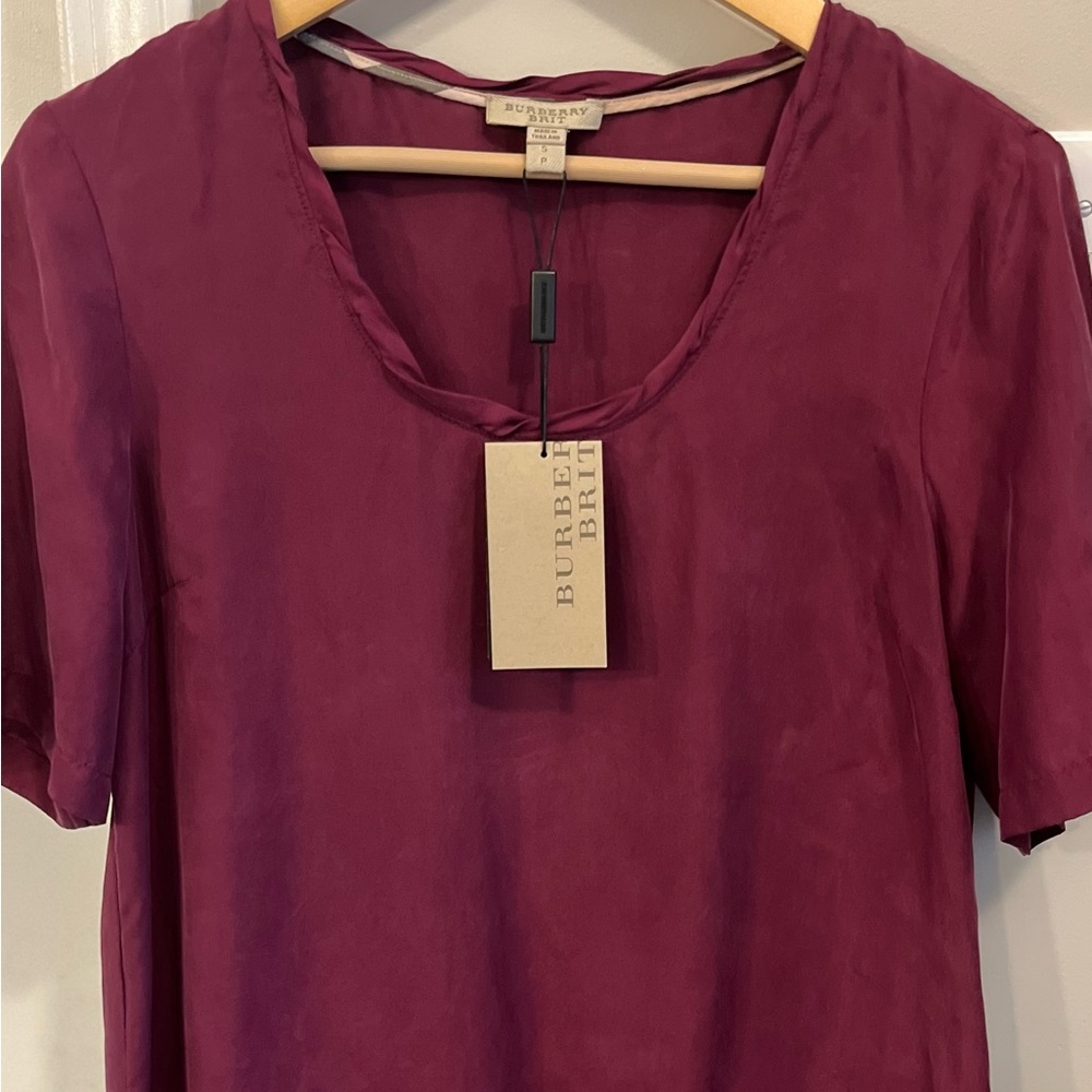 Burberry Silk Blouse Size S NWT